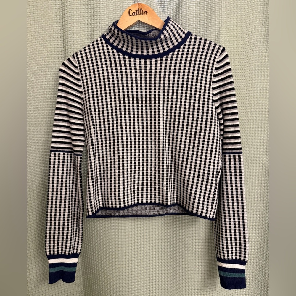 FP inspired* Striped Navy & White Knit Long-Sleeve Top